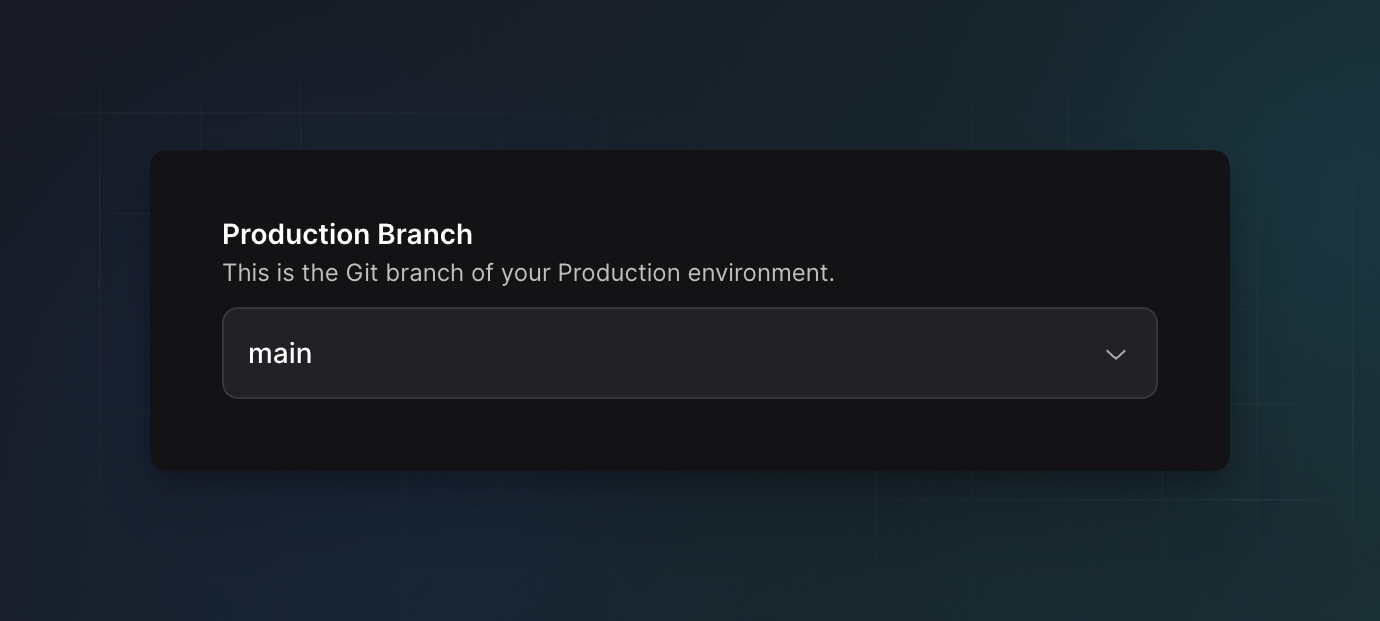 Configure Production Branch